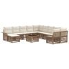 vidaXL Kerti Kanap&eacute; Szett 12 pcs Beige &eacute;s Kr&eacute;msz&iacute;nű polirattan
