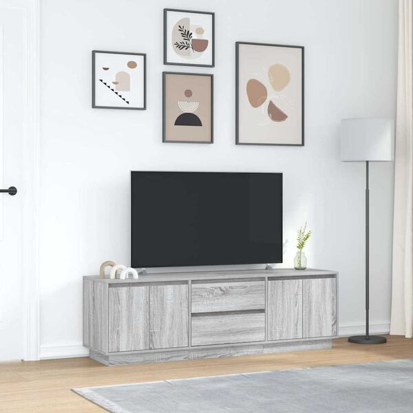 vidaXL sz&uuml;rke sonoma sz&iacute;nű TV-szekr&eacute;ny LED-l&aacute;mp&aacute;kkal 160,5x41x50 cm