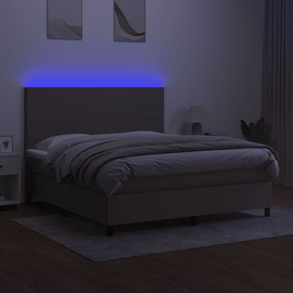 vidaXL t&oacute;psz&iacute;nű sz&ouml;vet rug&oacute;s &eacute;s LED-es &aacute;gy matraccal 180 x 200 cm