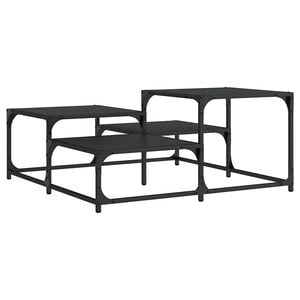 vidaXL fekete szerelt fa doh&aacute;nyz&oacute;asztal 87,5 x 87,5 x 40 cm