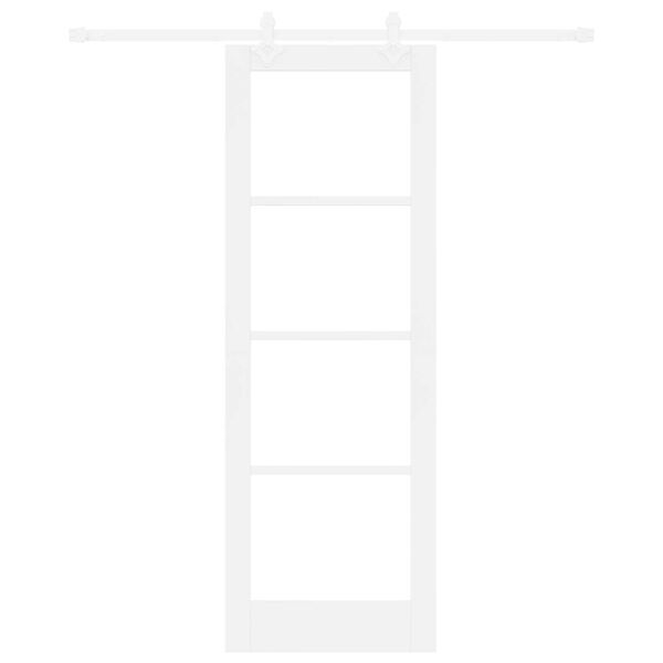 vidaXL Csúszó ajtó Fehér 73,5 x 211 cm Tömör fenyőfa és üveg