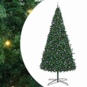 vidaXL Kar&aacute;csonyfa dekorat&iacute;v von&oacute;s l&aacute;mp&aacute;kkal Z&ouml;ld 400 cm PVC