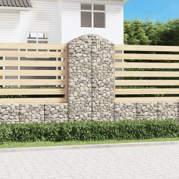 vidaXL &iacute;ves horganyzott vas gabion kos&aacute;r 100x50x200/220 cm