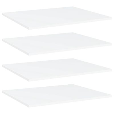 vidaXL 4 db fehér forgácslap könyvespolc 60 x 50 x 1,5 cm