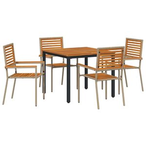 vidaXL Kert &eacute;tkező szett 5 pcs Beige &eacute;s barna polirattan