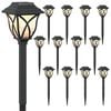 vidaXL K&uuml;lt&eacute;ri napelemes l&aacute;mp&aacute;k talppal 12 pcs Meleg feh&eacute;r 42 cm PP