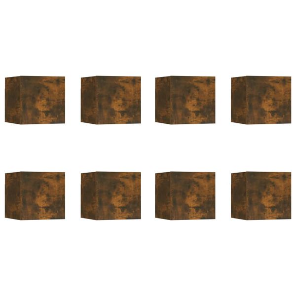 vidaXL 8 db füstös tölgyszínű fali TV-szekrény 30,5 x 30 x 30 cm