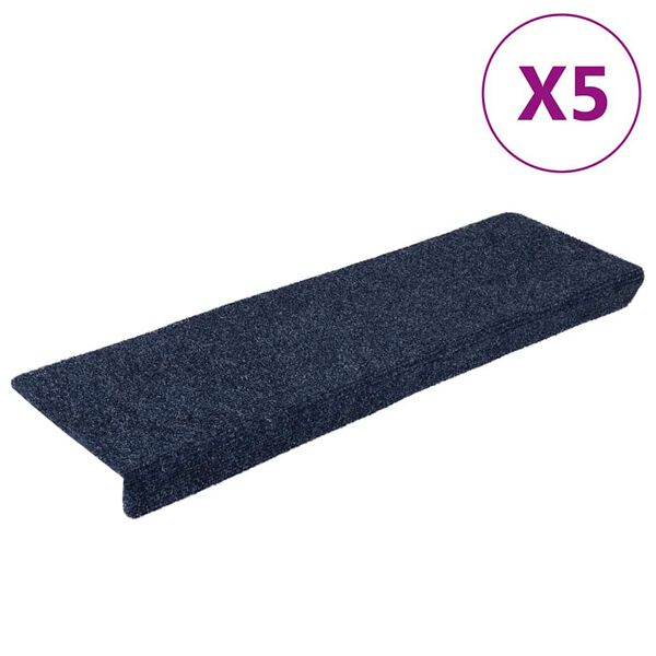 vidaXL 5 db öntapadós lépcsőszőnyeg 65 x 21 x 4 cm antracit téglalap alakú széllel