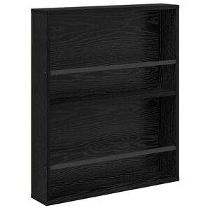 vidaXL Magazin &aacute;llv&aacute;ny Fekete t&ouml;lgy 60 x 12 x 70 cm Szerelt Fa
