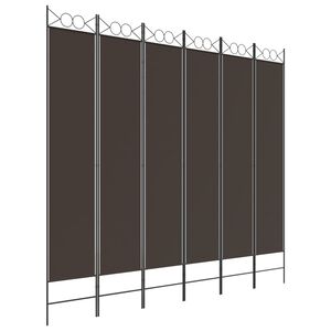 vidaXL 6 paneles barna sz&ouml;vet parav&aacute;n 240x220 cm