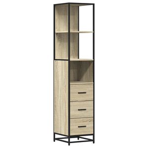 vidaXL sonoma t&ouml;lgy sz&iacute;nű szerelt fa f&uuml;rdőszobaszekr&eacute;ny 35x37,5x166 cm