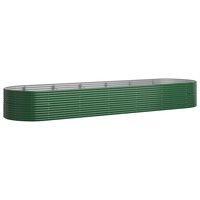 vidaXL zöld porszórt acél kerti magaságyás 510 x 140 x 68 cm