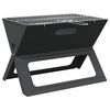 vidaXL K&uuml;lt&eacute;ri grill 46 x 31 x 31 cm Ac&eacute;l Fekete