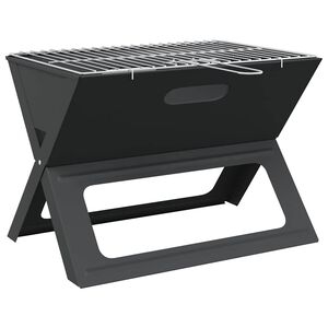 vidaXL K&uuml;lt&eacute;ri grill 46 x 31 x 31 cm Ac&eacute;l Fekete