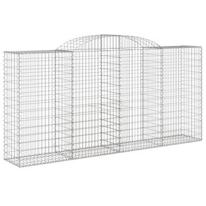 vidaXL &iacute;ves horganyzott vas gabion kos&aacute;r 300 x 50 x 140/160 cm