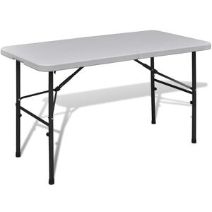 vidaXL feh&eacute;r HDPE &ouml;sszecsukhat&oacute; kerti asztal 122 cm