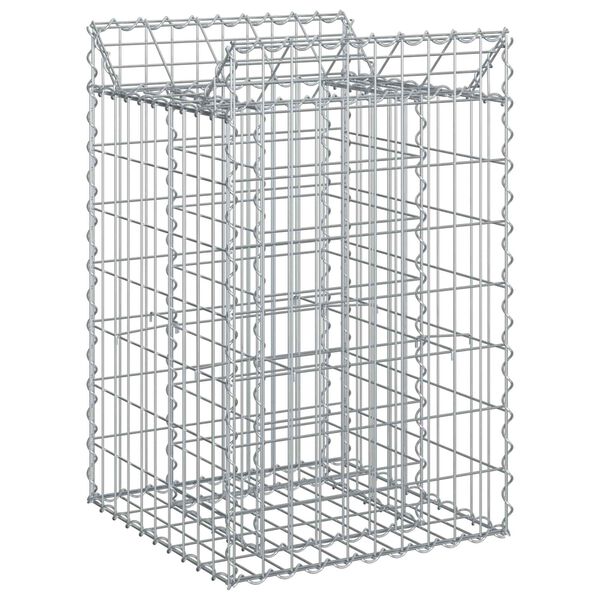 vidaXL Gabion emelt &aacute;gy Ez&uuml;st 50 x 50 x 80 cm Horganyzott ac&eacute;l