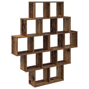 vidaXL Falpolc Antik Fa 120 x 20 x 136 cm Szerelt Fa