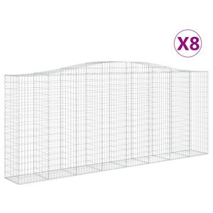 vidaXL 8 db &iacute;ves horganyzott vas gabion kos&aacute;r 400x50x160/180 cm
