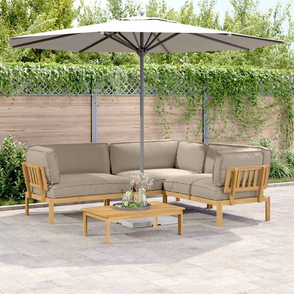 vidaXL Kanap&eacute; Szett p&aacute;rn&aacute;val Egysz&iacute;nű 4 pcs T&oacute;psz&iacute;nű T&ouml;m&ouml;r Ak&aacute;cfa