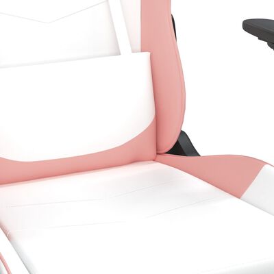 vidaXL fehér és rózsaszín műbőr masszázsjátékszék lábtartóval