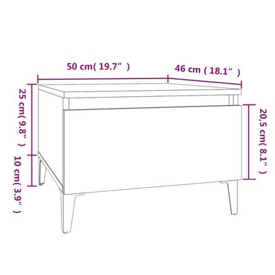 vidaXL barna tölgyszínű szerelt fa kisasztal 50 x 46 x 35 cm