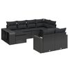 vidaXL 10 r&eacute;szes fekete polyrattan kerti &uuml;lőgarnit&uacute;ra p&aacute;rn&aacute;kkal