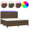 vidaXL barna sz&ouml;vet rug&oacute;s &eacute;s LED-es &aacute;gy matraccal 200x200 cm