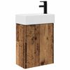 vidaXL F&uuml;rdőszoba k&aacute;dasztal csapteleppel Antik Fa 45,5 x 22,5 x 84 cm