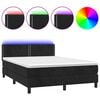 vidaXL fekete b&aacute;rsony rug&oacute;s &eacute;s LED-es &aacute;gy matraccal 140x190 cm