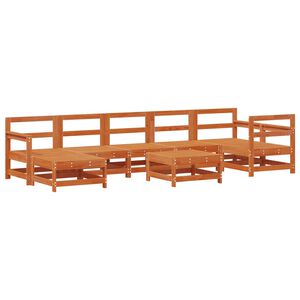 vidaXL Kerti lounge szett 8 pcs Viaszbarna T&ouml;m&ouml;r fenyő