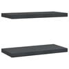 vidaXL 2 db fekete rozsdamentes ac&eacute;l fali polc 50 x 23,5 cm