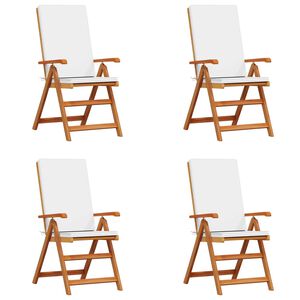 vidaXL Kerti Szék párnával 4 pcs Barna 57 x 71.5 x 104cm Tömör tíkfa