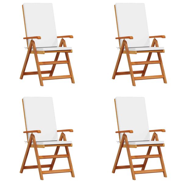 vidaXL Kerti Szék párnával 4 pcs Barna 57 x 71.5 x 104cm Tömör tíkfa