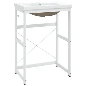 vidaXL feh&eacute;r vas f&uuml;rdőszobai mosd&oacute;kagyl&oacute;v&aacute;z be&eacute;p&iacute;tett mosd&oacute;val