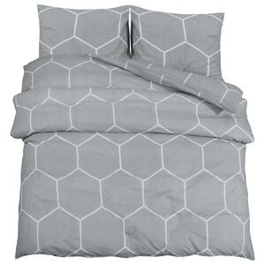 vidaXL sz&uuml;rke &eacute;s feh&eacute;r pamut paplanhuzat-szett 200 x 220 cm