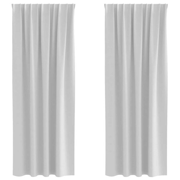vidaXL Fekete F&uuml;gg&ouml;ny Gyűrűkkel 2 pcs Halv&aacute;ny sz&uuml;rke 260 x 140 cm