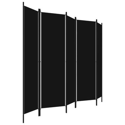 vidaXL fekete 5 paneles paraván 250 x 180 cm