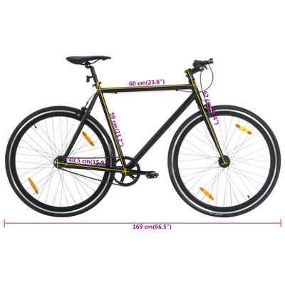 vidaXL fekete örökhajtós kerékpár 700c 59 cm