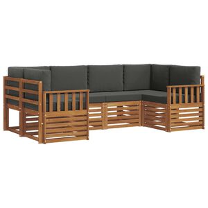 vidaXL Szegment&aacute;lt kanap&eacute; szett p&aacute;rn&aacute;val 6 pcs Term&eacute;szetes &eacute;s antracit