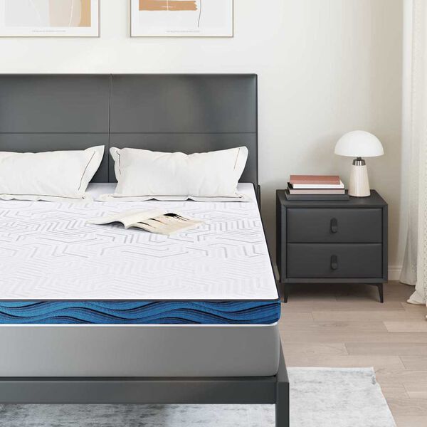 vidaXL Matrac topper Feh&eacute;r 160 x 200 cm Jacquard sz&ouml;vet