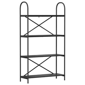 vidaXL K&ouml;nyvespolc 4 szintes 80 x 30 x 146 cm Szerelt fa Fekete t&ouml;lgy