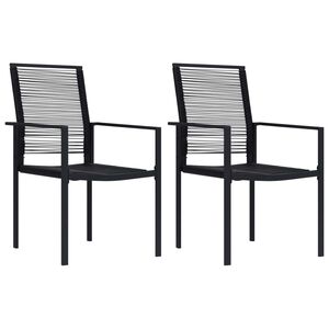 vidaXL 2 db fekete PVC rattan kerti sz&eacute;k