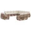 vidaXL Kerti Kanap&eacute; Szett 13 pcs Beige &eacute;s Kr&eacute;msz&iacute;nű polirattan