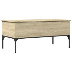 vidaXL sonoma t&ouml;lgy szerelt fa &eacute;s f&eacute;m doh&aacute;nyz&oacute;asztal 100x50x45 cm