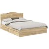 vidaXL T&aacute;rol&oacute;s &Aacute;gy fi&oacute;kkal Sonoma t&ouml;lgy 150 x 200 cm Szerelt Fa