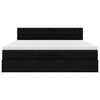 vidaXL fekete sz&ouml;vet ottom&aacute;n &aacute;gy matraccal & LED-ek 180x200cm