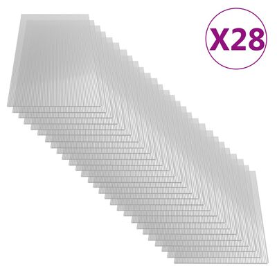 vidaXL 28 darab polikarbonát lemez 4 mm 121 x 60 cm