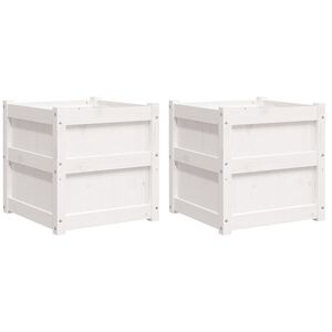 vidaXL 2 db feh&eacute;r t&ouml;m&ouml;r fenyőfa vir&aacute;gl&aacute;da