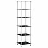 vidaXL 6 szintes fekete edzett &uuml;veg polc 40 x 40 x 160 cm